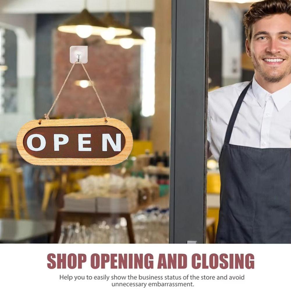 Wooden Store Closed Board Rope Hanging Door Hanging Tag Practical Double Sided Door Sign Hotel Use