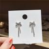 French Bow Full Diamond Tassel Earrings Sweet Earrings Make Your Face Look Thin