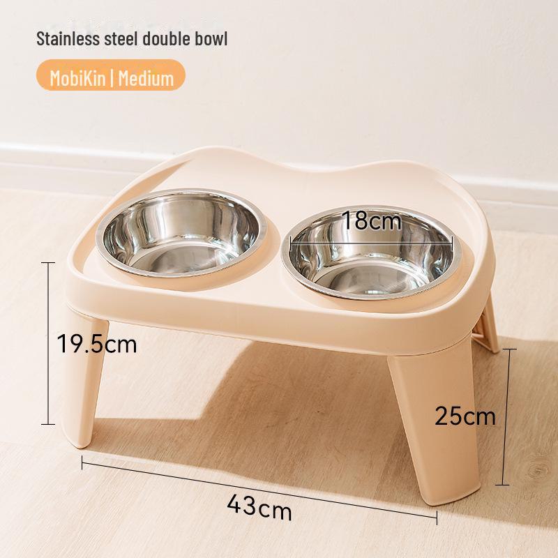 Складная приподнятая двойная миска для средних и крупных собак - классическая миска для воды и еды для золотистых ретриверов и домашних животных