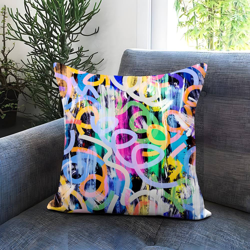 Artistic Background Patterns Cushion Cover Comfortable Reversible Pillow Cover Ideal for Car Sofa Bedroom  Beyond