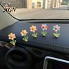 Interior Car Decor Spring Wobbly Flower Dashboard Ornament, Shaking Head Sunflower Decor, Cute for Rearview Mirror And Home Office