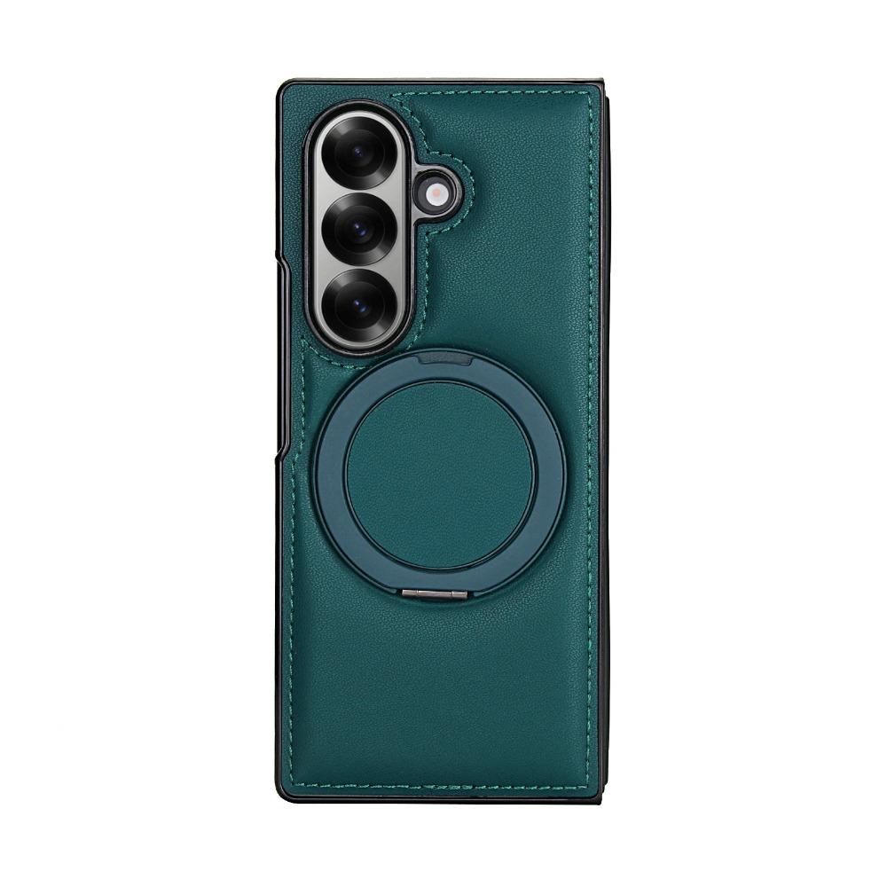 Luxury Business Sle Solid Color Leather Pattern Magnetic Stand Phone Case for Samsung Galaxy Z Fold 7 6 5 4 3 Protection Cover