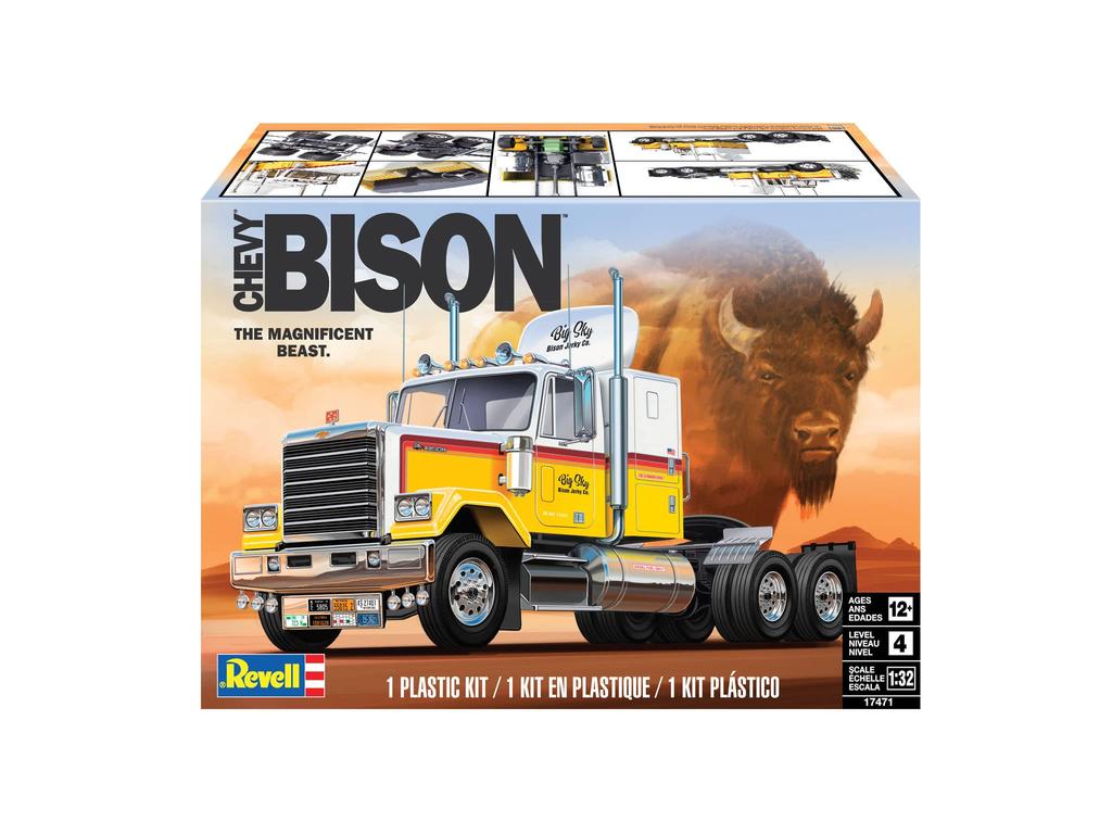 Америка Revell 1/32 Chevy Bison Седельный тягач Пластиковая модель 17471