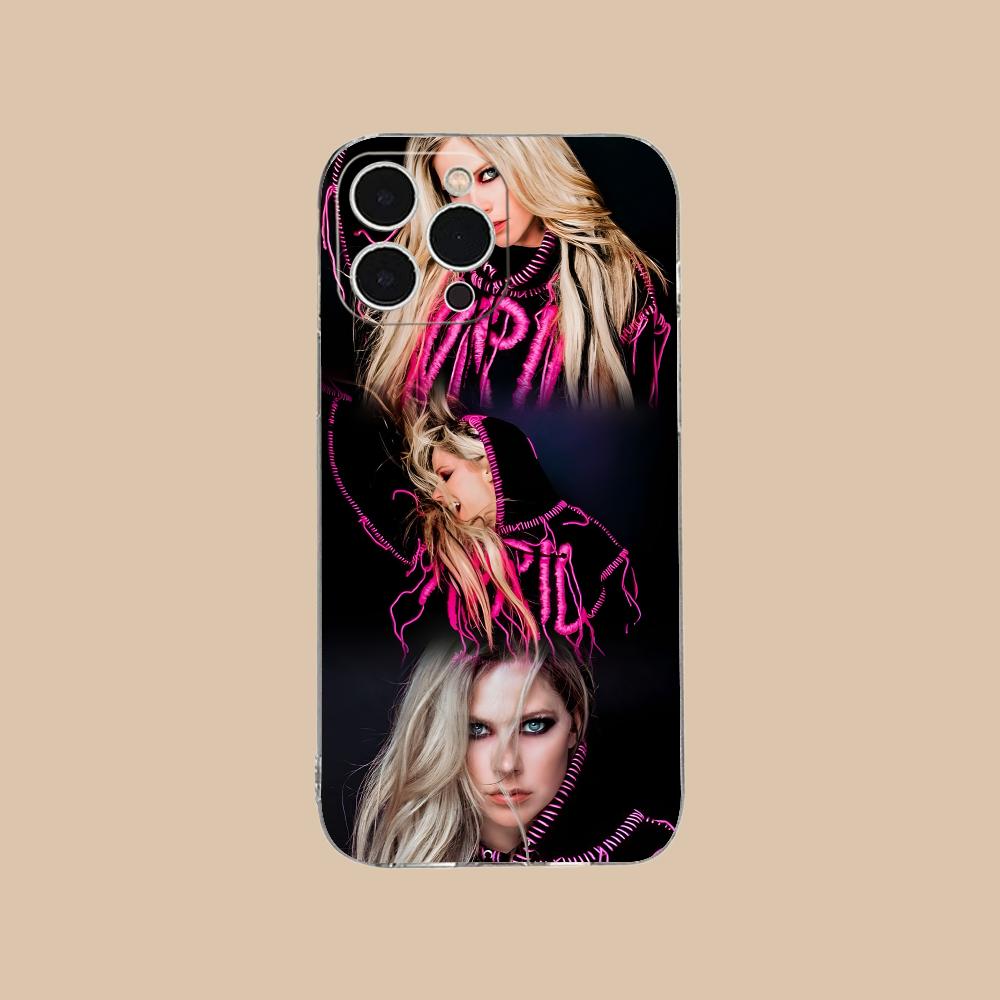 Прозрачный ТПУ чехол для мобильного телефона Avril Lavigne для iPhone 17 16 15 14 13 12 11 X XR XS Air Pro Max Plus Mini Цветная крышка
