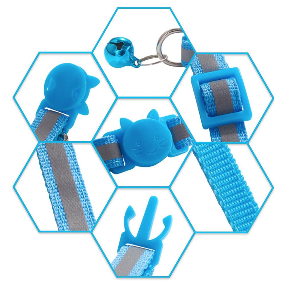 Adjustable Size Reflective with Bells Cat Neck Strap Cat Collar Pet Accessories Kitten Decor