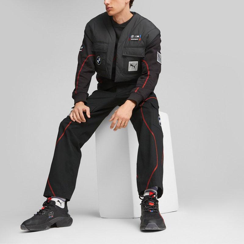 Puma Куртка Bmw Mms Garage Crew Логотип Значок Гоночный Принт Воротник-стойка Хлопковая Куртка Унисекс Куртка Черная 621012-01