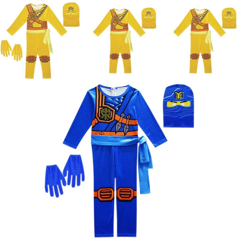 Крутой детский косплей-набор одежды в стиле Ниндзяго с перчаткой, шляпой и комбинезоном