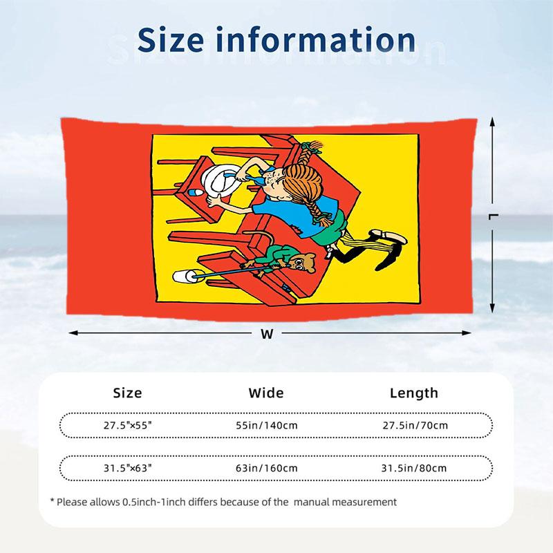 Large Beach Towel Quick Dry Absorbent Towel For Beach IndoorPippi Longstocking