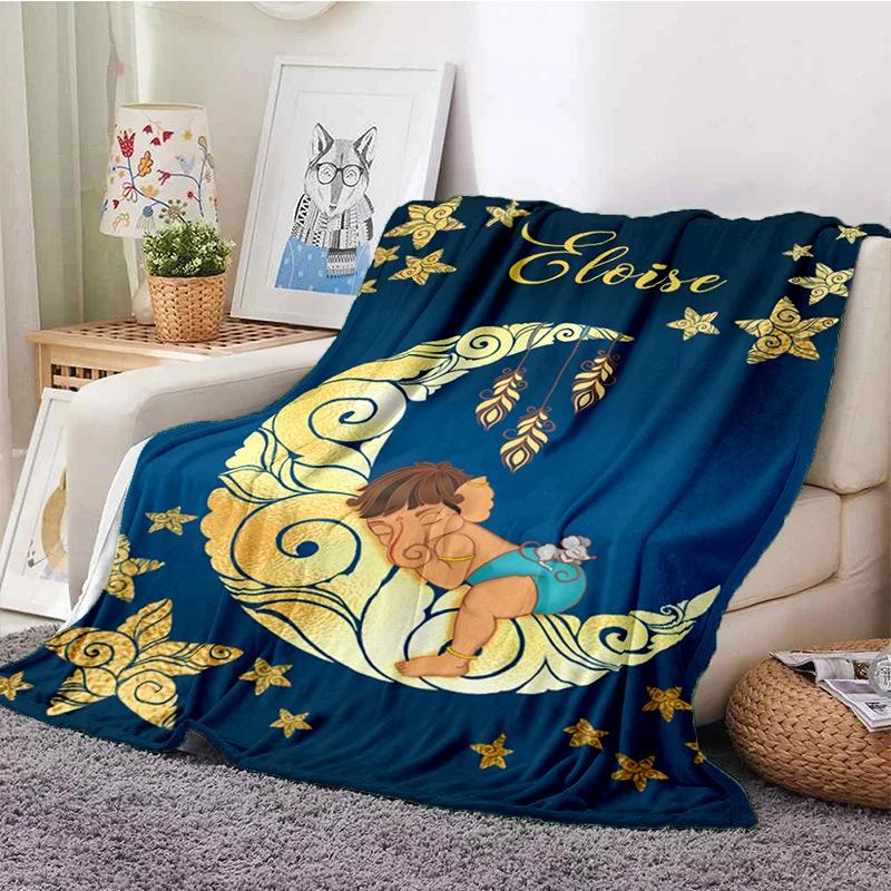Personalized Name Blankets Boys Girls Flannel Blankets Family Friends Animal Blankets Gifts