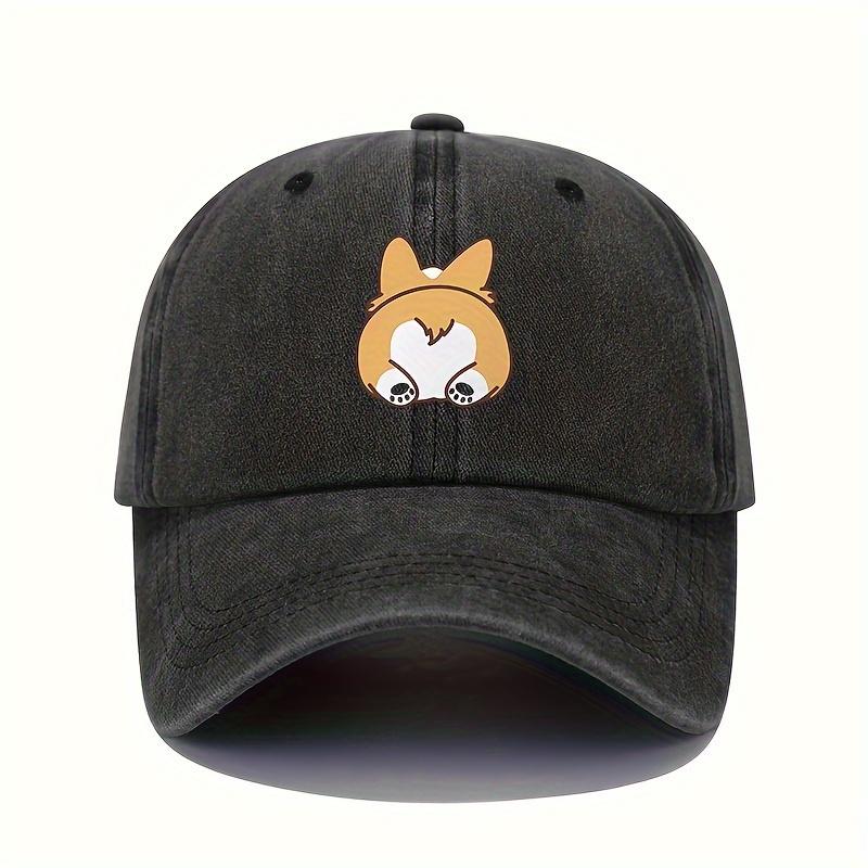 Retro baseball cap, cute dog print sunscreen cap, adjustable for both men and women, suitable for casual travel hats