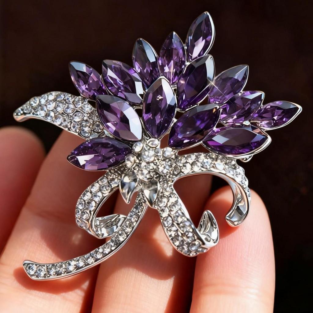 Изысканный Букет из Страз Черной Орхидеи Хрустальная Брошь Аксессуары для Корсажа - Хит Продаж