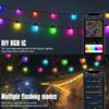 Умные светодиодные гирлянды Уличные светодиодные водонепроницаемые ленты RGB Музыкальная синхронизация Пульт дистанционного управления и;Веревочные фонари с управлением через приложение для дома