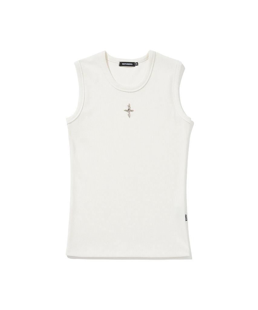 NOT4NERD 4 Symbol Ribbed Sleeveless - White