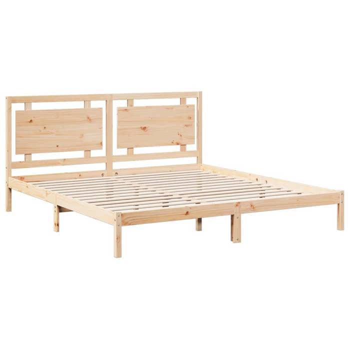 VidaXL Cadre de lit extra long sans matelas 200x220 cm bois massif, meuble de chambre à coucher, sommier, lit en bois, lit, 3309207