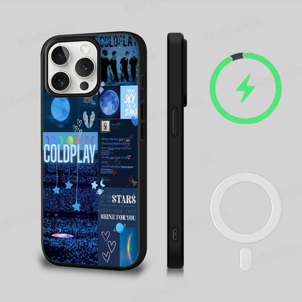 Moon Music Coldplay Band For Magesafe Magnetic Wireless Phone Case For IPhone 17 Pro Max Air 13 12 Mini 16 15 14 11