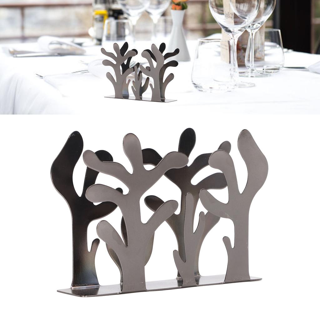 Coral Napkin Holder Iron Art Vertical Napkin Holder Multifunction Metal Napkin Holder Desktop Storage Rack for Bar Hotel