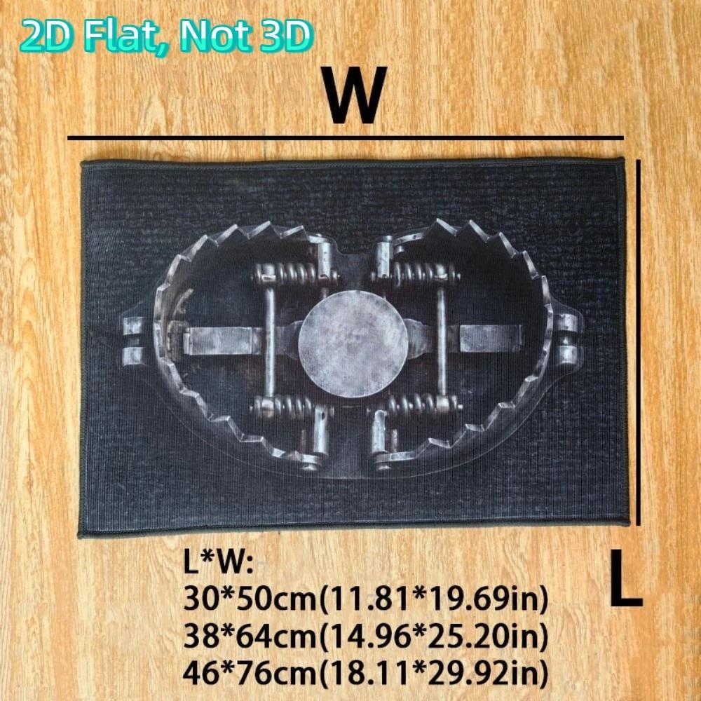 Quirky Trap Visual Trick Floor Mat Crystal Velvet Prank Hallway Welcome Mat Entryway Decor