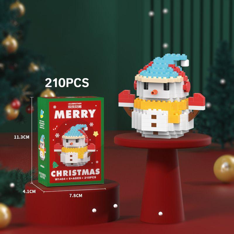 Merry Christmas Micro Building Blocks Santa Claus Elk Snowman Christmas Tree Assembled Mini Bricks Figure Toy For Kid Gifts
