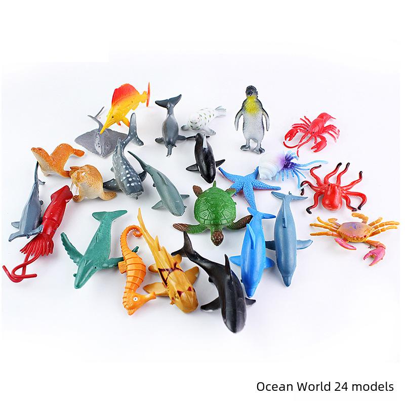 Набор игрушек «Морские животные» — пингвины, акулы, киты, морские звезды: Детские имитационные модели