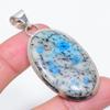 Natural K2 Blue Azurite Gemstone 925 Sterling Silver Jewelry Pendant 2.36" C8F44