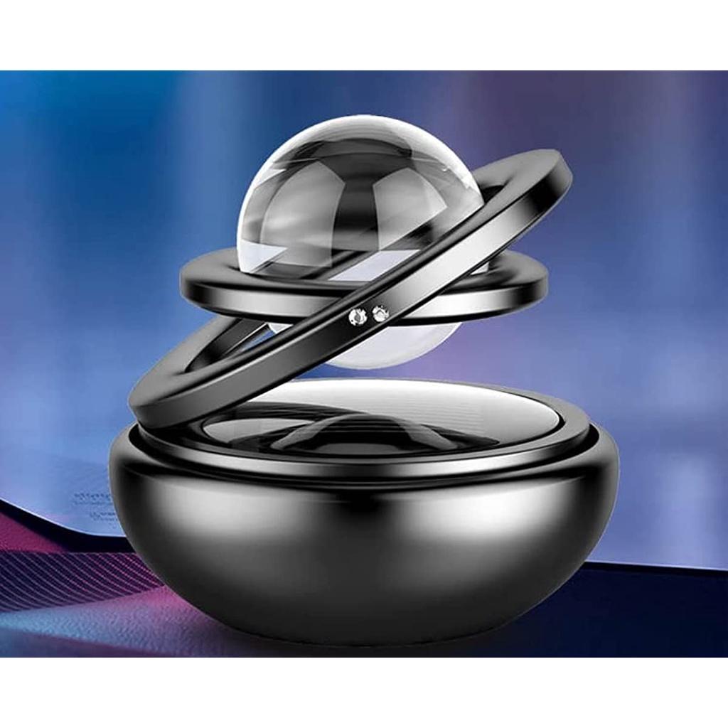 Автомобильный освежитель воздуха на солнечной энергии, межзвездная подвеска, двойное кольцо, ароматерапия (черный)