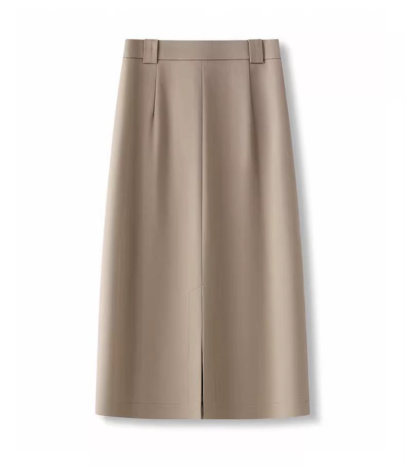 Лето 2025 Женская юбка миди А-силуэта с облеганием бедер - Универсальная, стройнящая, повседневная мода