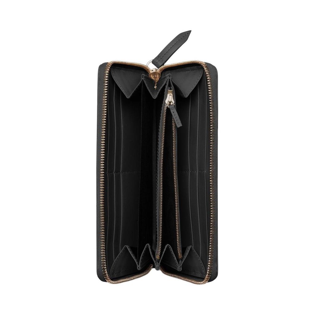 Gucci GG Marmont Black Quilted Leather Zip Around Long Wallet With Gold Double G Logo For Women Luxury Daily Use