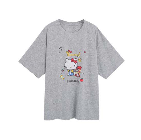 Лето 2026 Sanrio Комикс Форма Hello Kitty Изображение 100% Хлопок Повседневная Футболка Девочки Родитель-Ребенок Топ Повседневная Одежда Y2k