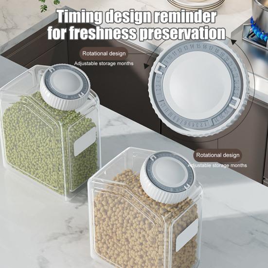 Герметичная банка для хранения продуктов, герметичная банка для продуктов с крышкой-трекером даты, прозрачная банка для хранения зерна