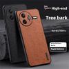 For Xiaomi Poco F7 Ultra 5G/Redmi K80 Pro 5G Case Wood Texture PU Leather Coated PC TPU Phone Cover