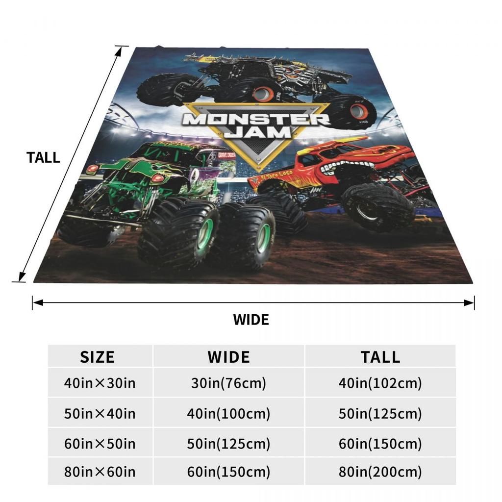 Плед Monster Jam Grave Digger Truck Шерстяной плед Домашний диван Печатный Мягкий Теплый Постельное белье