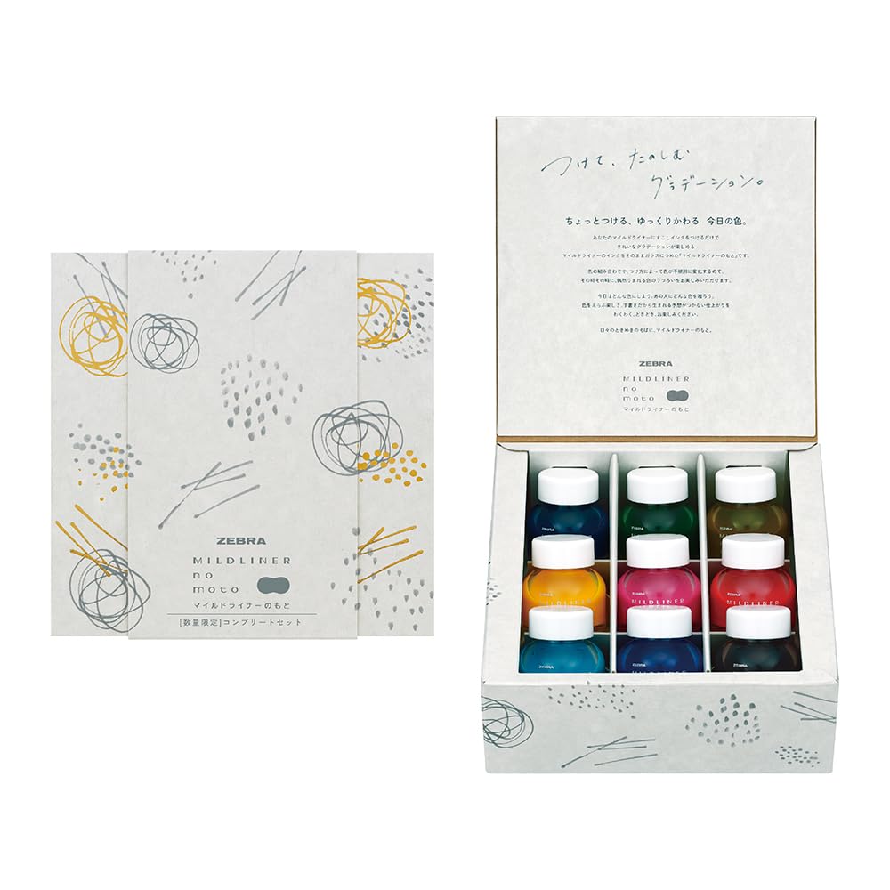 Zebra Highlighter Bottle Ink Mildliner Base Complete Set WI1-LT-9C