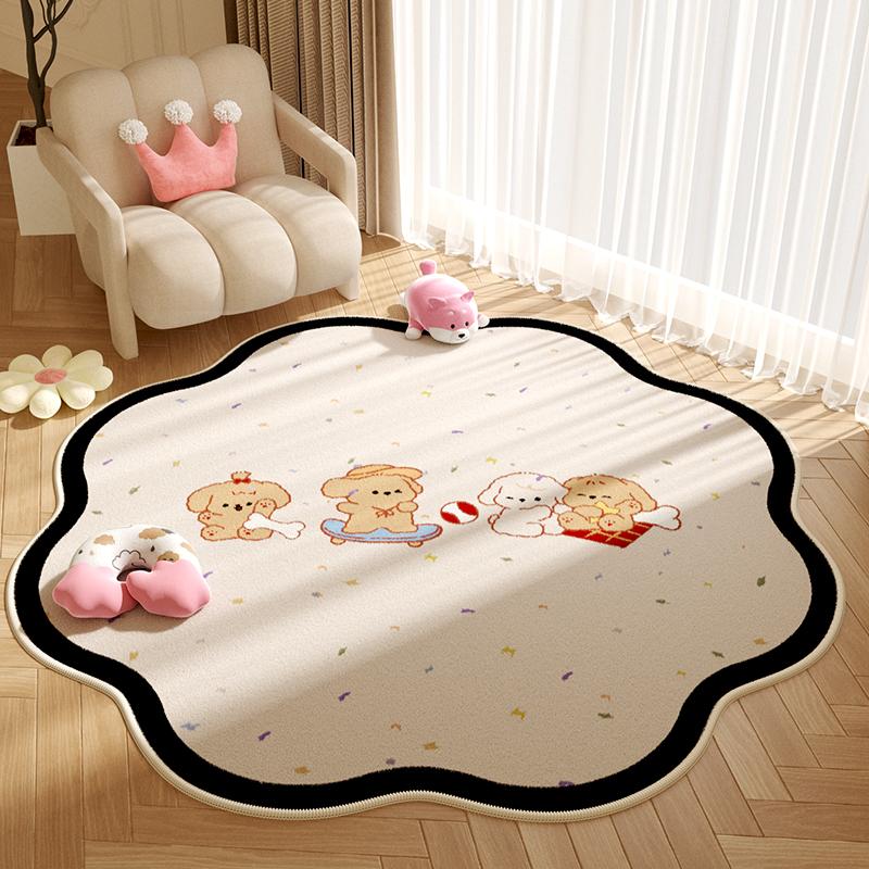 Cute Cartoon Bedroom Decor Pink Carpet Irregular Shapes Carpets for Living Room Fluffy Soft Children Floor Mat Thicken Plush Rug