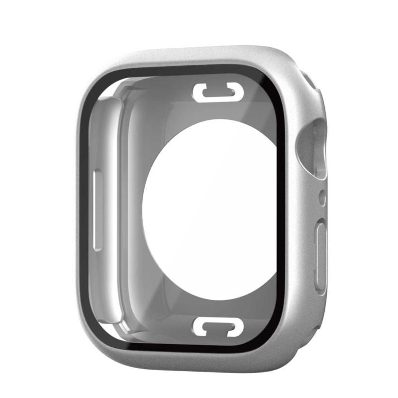 Чехол для Apple Watch Series 11/10/9/8/7/SE/3/6/5 Защитное стекло для экрана 360° Полностью защитная крышка-бампер из закаленного стекла для лица + Задний бампер из поликарбоната