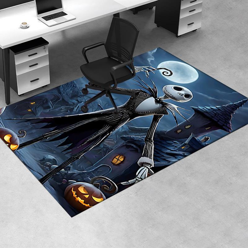 Office Rug Jack Skellington, Halloween Town theme 3D Printed Anti-Slip Rug-Machine Washable for Living Room