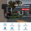 CamHi 6MP WiFi 10-кратный зум Три объектива Наружная PTZ-камера Двойной экран Защита безопасности дома CCTV Камера наблюдения