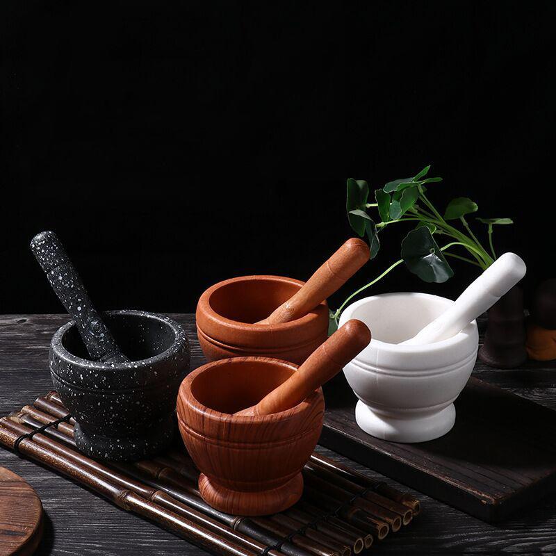 Пластиковый набор, ступка, пестик, миксер для чеснока, трав, специй, измельчитель, шлифовальная чаша, давилка для чеснока, ресторан, кухонные инструменты