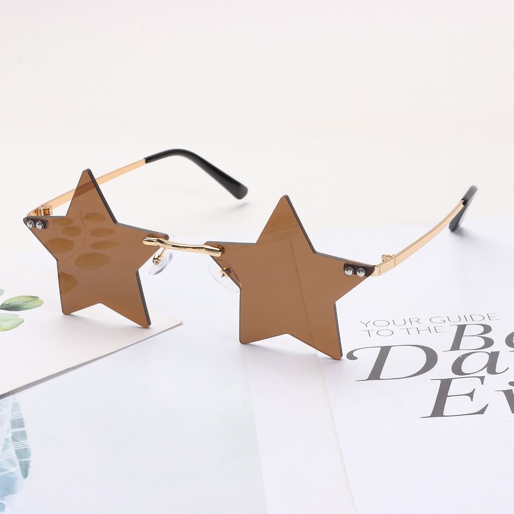 Солнцезащитные очки UV400 для вечеринок, уличной съемки, в форме звезды, солнцезащитные очки-пентаграммы, безободковые