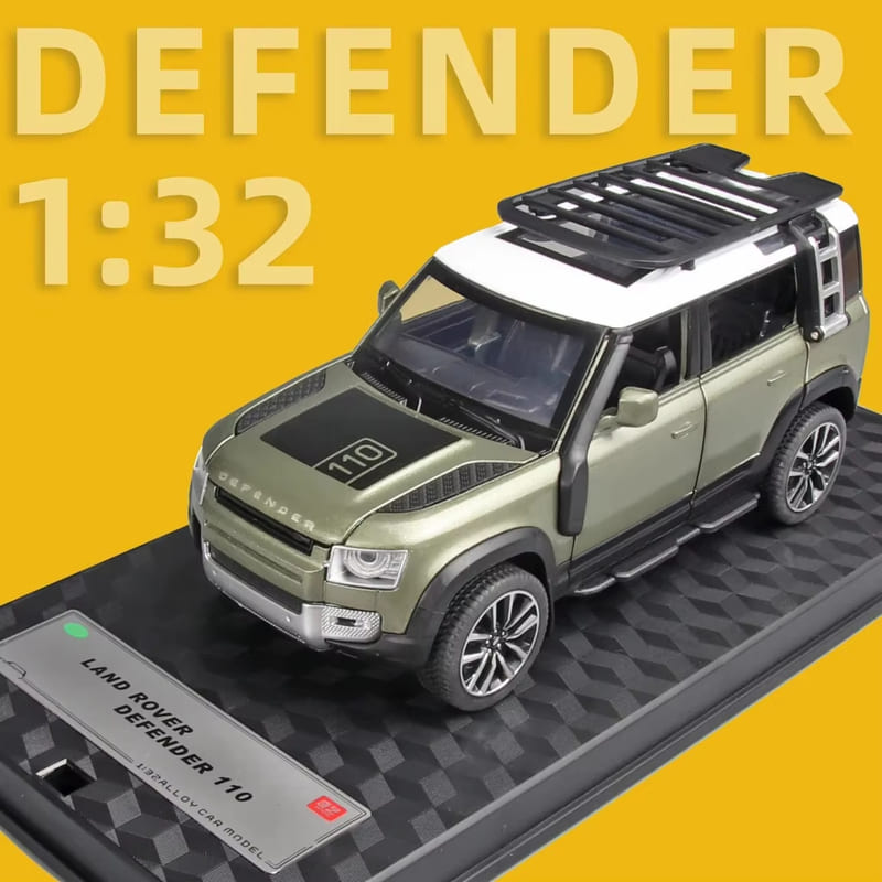 New 1/32 Die-cast Model Car Pull Back Car Toy Collectible for Land Rover New Defender 110 with Sound and Light Boys Gift Collection Ornaments