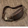 Genuine Leather Men's Waist Bag Cowhide Chest Bag Sports and Leisure Limelight Top Layer Cowhide Cash Register Bag Tide Brand Men's Waist Bag