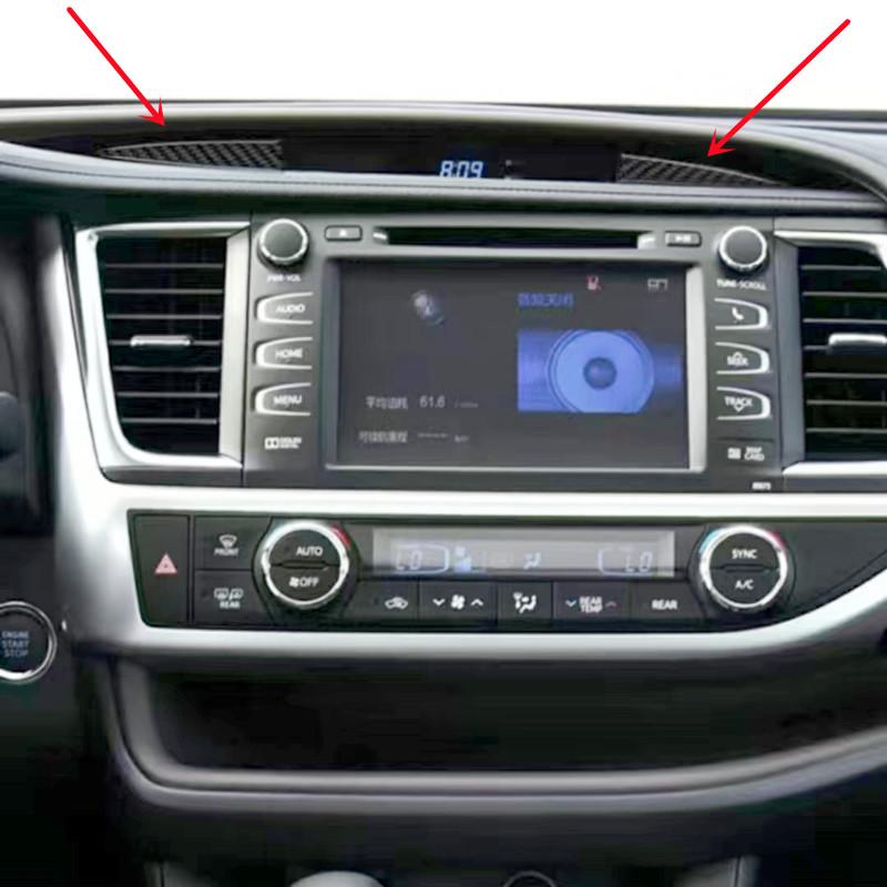 Carbon Fiber Stickers Car Center Console Panel Decorative Cover Trim Strips For For Toyota Highlander Car Interior