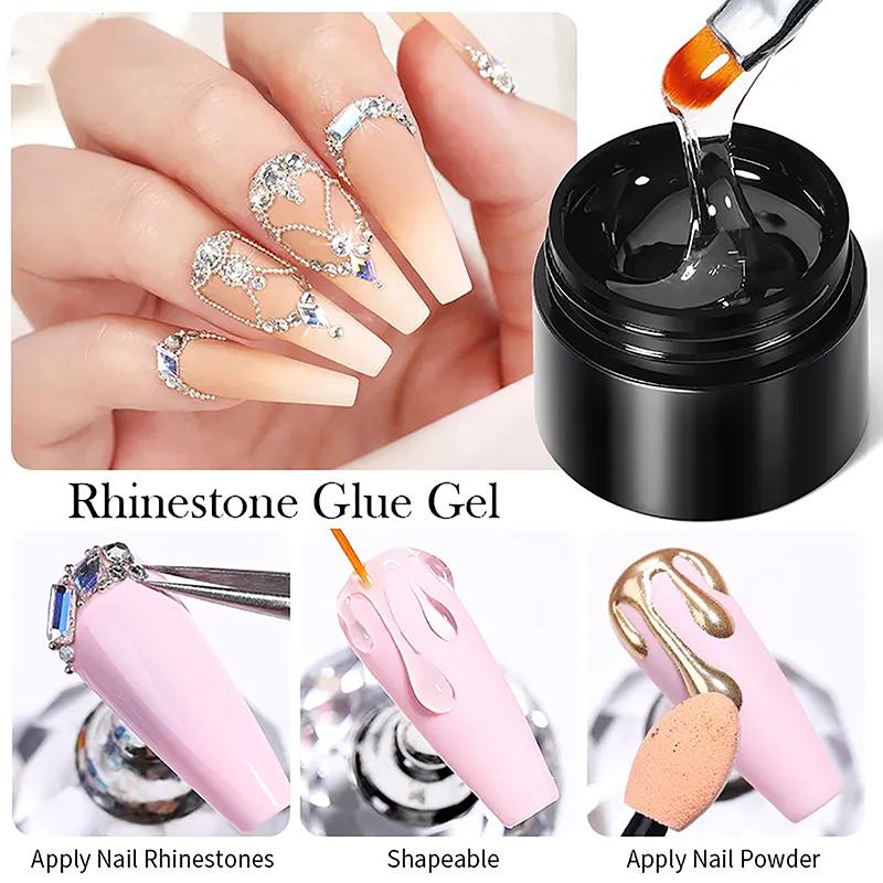 Glue Gel Set Mirror Nail Powder Solid Patch Glue Transparent Adhensive Glue Gel Glue Gel Reinforcement Gel