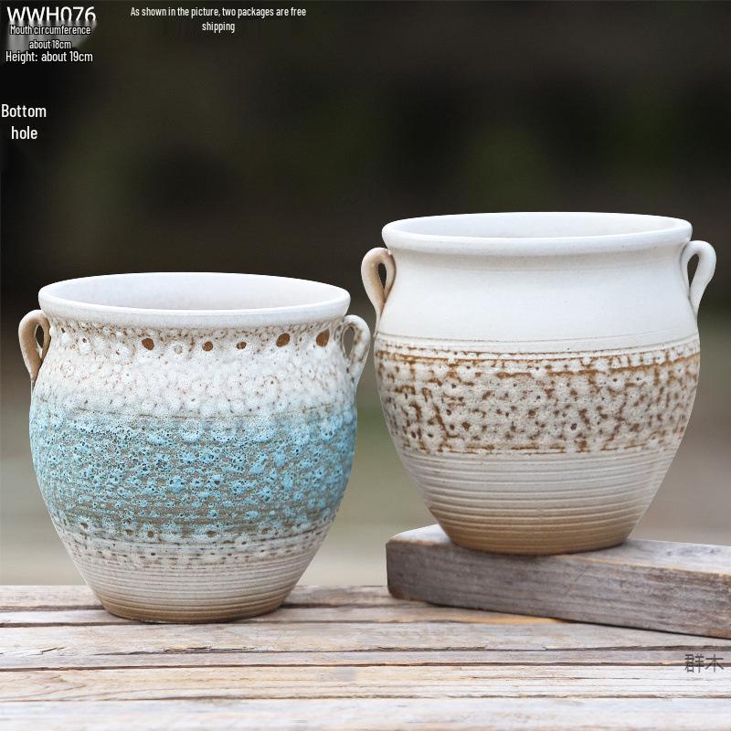 Large Caliber Ceramic Succulent Flower Pot with Free Shipping - Breathable Home Planter for Bougainvillea & Roses