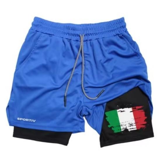 Italy Flag Camouflage Muay Thai Kick Boxing Shorts Men Women Unisex Casual Sportswear Double Layer Quick Dry Training Sport Gym Fitness Workout