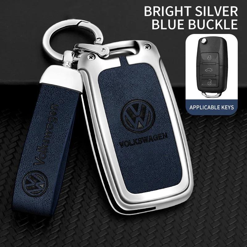 Car TPU Zinc Alloy Key Case Bag AW2FR5 Car KeyChain Metal Key Shell For Volkswagen VW Polo Tiguan Golf 4 5 Jetta Beetle Scirocco Passat