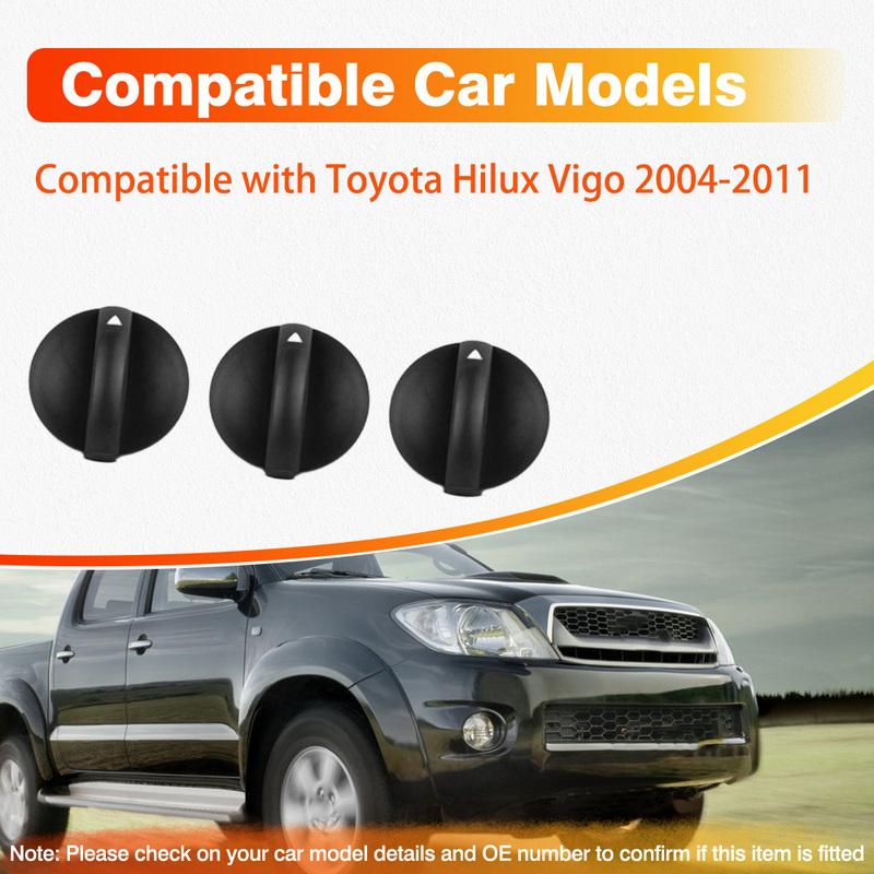 3pcs Car Air Condition A/C Panels Control Switch Knob Black for Toyota Hilux Vigo 2004 2005 2006 2007 2008 2009-2011 55905-0K011