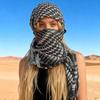 Mesh Yarn Desert Scarf with Tassels Soft Breathable Lightweight Outdoor Neck Piece Unisex Fashion Accessory