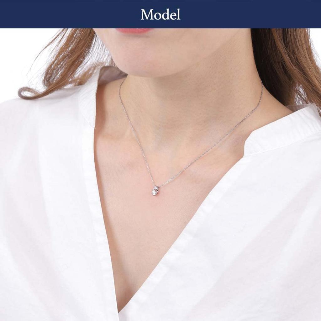 Diamond Necklace for Single Birthday Popular Accessory Simple Diamond 925 Sterling Venetian Chain Box [Diamond Lab] Women, 0.20ct Present, Women's