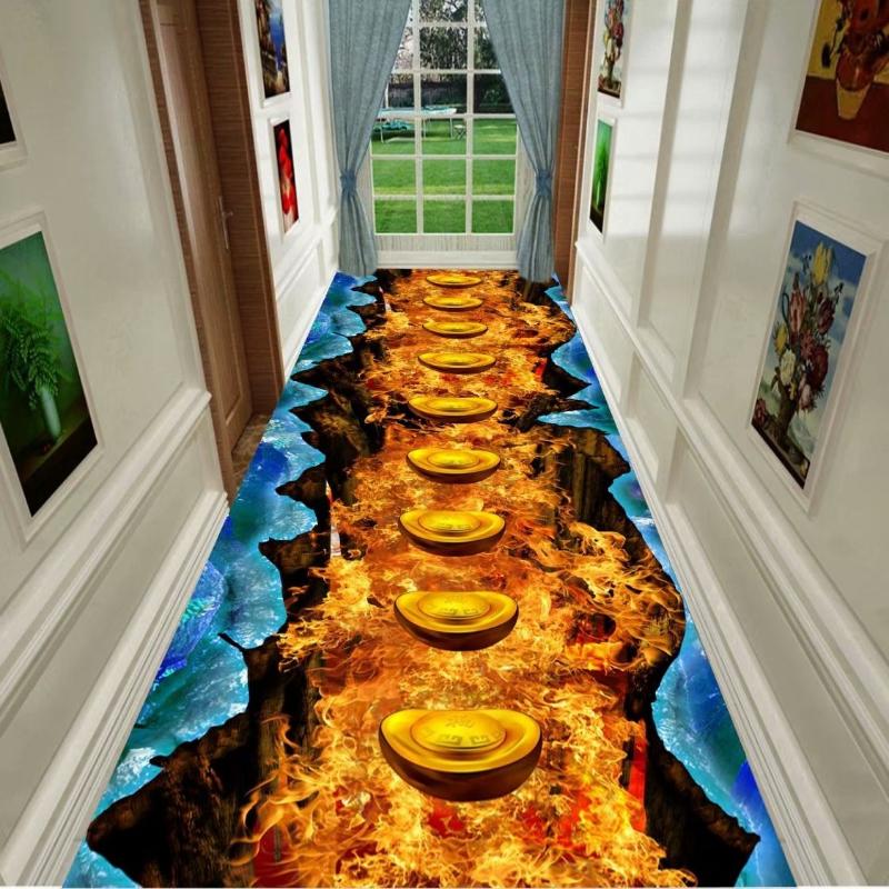 3D ковер, дверь, прихожая, проход, длинный вход, гостиная, домашний поток, ковер с карпом, офисные коврики, коммерческие гостиничные ковры, ковер