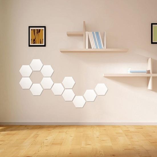 12 шт./компл. шестиугольные акриловые зеркальные наклейки на стены DIY домашние настенные художественные наклейки